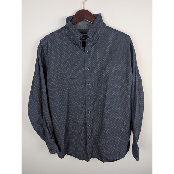 Beverly Hills Polo Club Mens Button-Up Shirt 2XL Geometric Print Long Sleeve - Picture 2 of 10